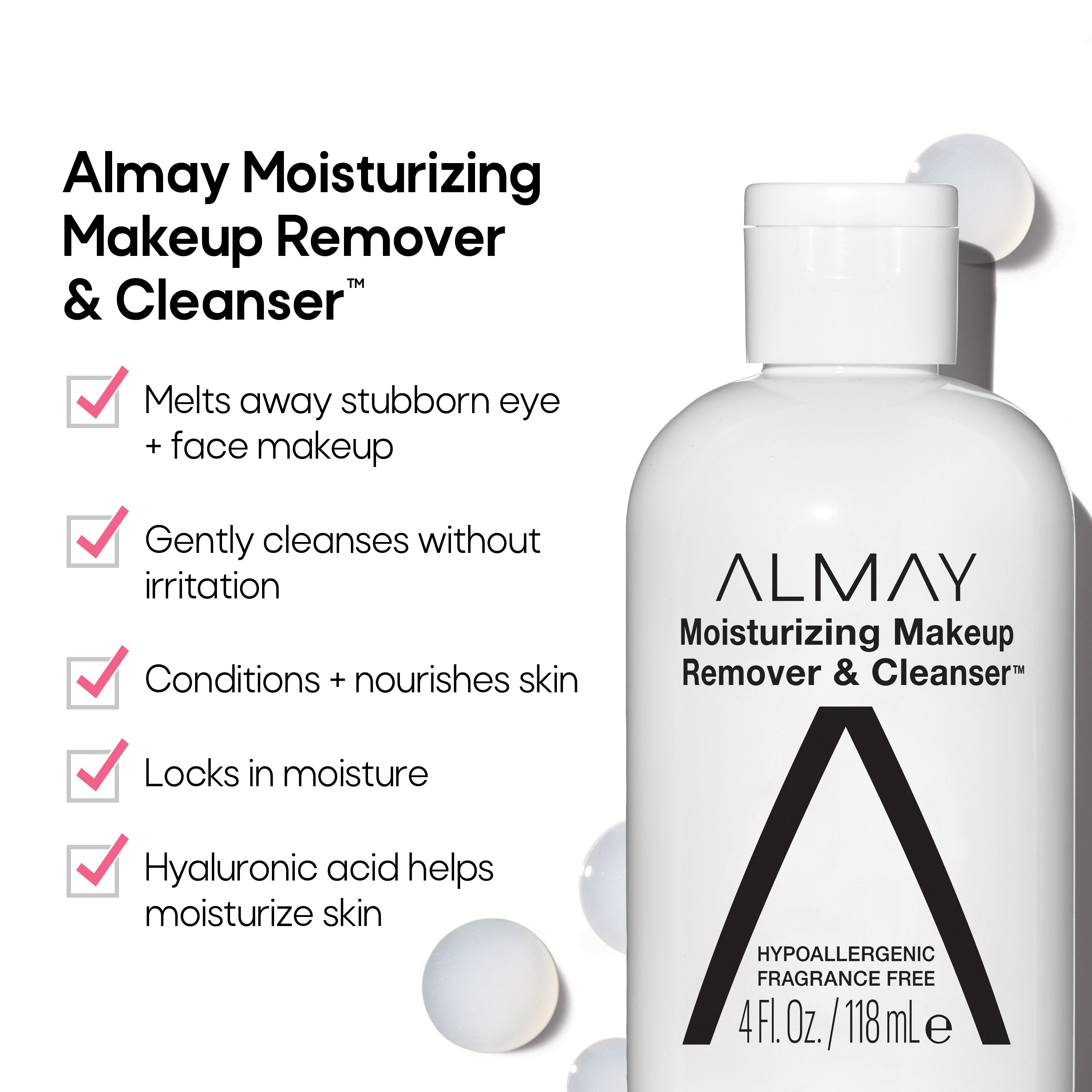 Almay Make-up Remover Tücher – Biologisch Abbaubar, Hypoallergen, 25 Stück, Für Empfindliche Haut